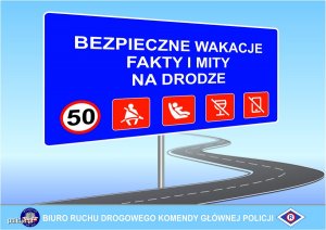 plakat informacyjny o wypadkach drogowych