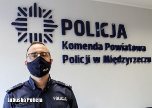 sierżant sztabowy Mateusz Maksimczyk z Komendy Powiatowej Policji w Międzyrzeczu