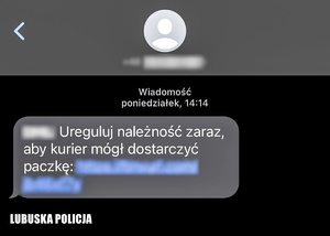 screen wiadomości sms od oszusta
