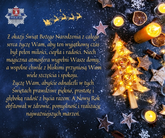 Świąteczne życzenia Komendanta dla policjantów i pracowników cywilnych